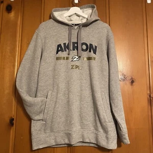 University of Akron Zips Adidas Hoodie Sweatshirt Gray Mens Large - Picture 1 of 6