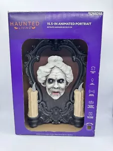 Halloween Haunted Living animiertes Porträt Licht & Sound Bewegung aktiviert 15,5" - Bild 1 von 10