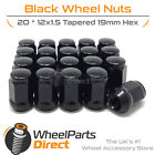 Wheel Nuts (20) 12x1.5 Black for Vauxhall Monaro VXR 04-07 on Aftermarket Wheels