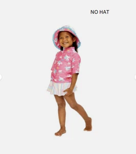 Skinz Girls 2PC Swim Set Graphic Tee/Skirt/ NO HAT(PINK 12/18MONTHS)NWT - Picture 1 of 2
