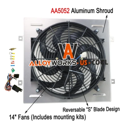 Ventilador de radiador eléctrico + cubierta apta para Ford Mustang 1965 66 60-65 Ford Mercury Comet Foto 1 de 4