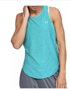 Top sin mangas Under Armour para mujer verde Heat Gear calce suelto talla pequeña - Imagen 1 de 12