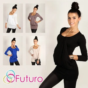 NEW Women's Top Blouse with Pockets Loose Tunic Scoop Neck Shirt Size 8-12 8141 - Picture 1 of 7