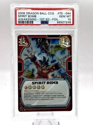 Spirit Bomb TE-044 Foil The Awakening Dragon Ball CCG PSA 10 Gem Mint - Image 1 of 2