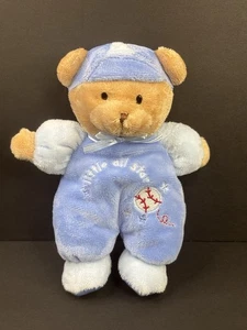 Carter's Just One Year LITTLE ALL STAR BABY BEAR 8" Rattle Plush Stuffed Animal  - Picture 1 of 6