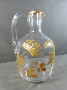 Carafe Art Nouveau en cristal de Baccarat émaillé doré, fin 19e siècle - Picture 1 of 11