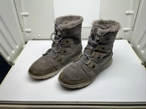 Botas de nieve Sorel Explorer Joan de piel sintética gris gamuza NL3039-052 para mujer talla 8,5 - Imagen 1 de 6