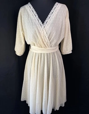 Vintage 90s Y2K Mesh Dress Coquette Fairy Grunge Romantic Ballet Cottage Lace S - Image 1 of 4