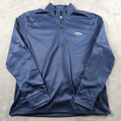 Pullover de golf para hombre Callaway talla XL acanalado azul poliéster 1/4 cremallera Foto 1 de 4