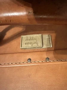 Maleta equipaje Hartmann vintage años 60 castaño cinturón cuero gran forma - Imagen 1 de 24