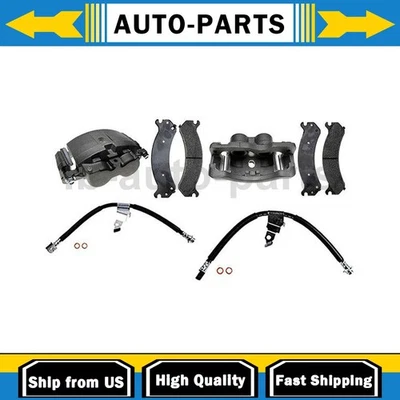 Pinça de freio dianteira com mangueiras motorista passageiro lateral compatível com Cadillac DTS 4.6L - Imagem 1 de 4