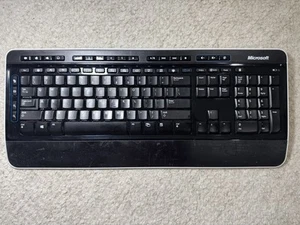 Microsoft Black Wireless Keyboard 3000 v2.0 1379 ~ No Receiver, Untested, AS-IS - Picture 1 of 10