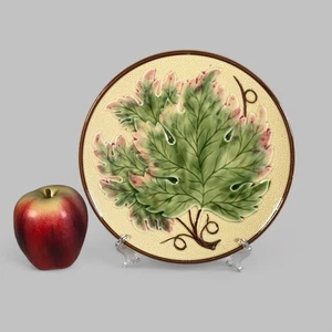 Antique German Majolica Grape Leaf Decorated Plate - Picture 1 of 3