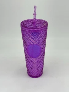 Starbucks Winter 2023 Pink / Light Purple Taffy Jeweled 24 oz Tumbler (Cold Cup) - Picture 1 of 7
