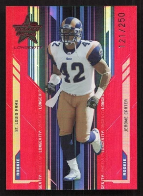 2005 Leaf Rookies & Stars Longevity Jerome Carter Ruby #/250 RC Rookie #200 Card - Image 1 of 2