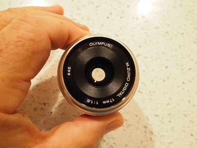 OLYMPUS M.ZUIKO DIGITAL 17mm F/1.8 Silver  Near Mint From USA  - Image 1 of 4