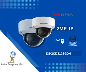 Cámara domo PoE 2 MP lente 2,8 mm exteriores DS-2CD2123G0-I WDR H.265+ IP67 IR - Picture 1 of 2