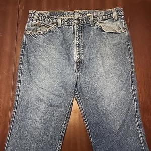 Vtg '93 Levis Jeans Mens 40x32 Orange Tab 517 Bootcut Made in USA Red Bat Wing  - Picture 1 of 8