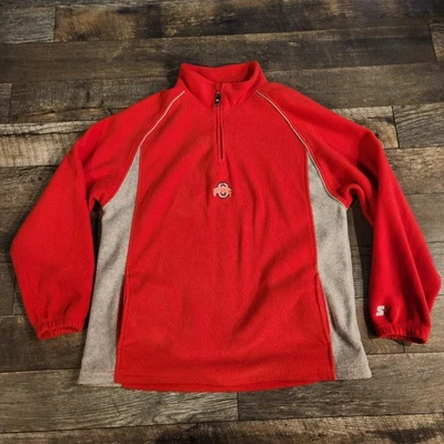 Jaqueta Pulôver de Lã Masculina Vintage Ohio State Buckeyes Starter 1/4 Zíper Extra Grande Vermelha - Imagem 1 de 4