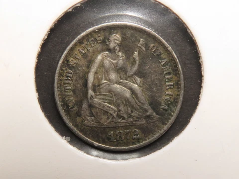 1872-S Liberty Seated Half Dime, XF/AU Cover