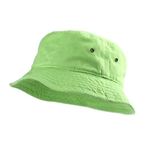 Bucket Hat Light Green Cap Boonie Brim 100% Cotton Visor Sun Safari Fishing - Picture 1 of 3