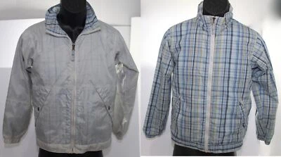 Columbia Reversible Jacket Coat Blue Plaid / Beige Solid Youth Medium Size 10/12 - Image 1 of 4