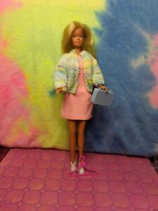 Vintage Barbie Clone Outfit 1960's Dress & Purse & 1990 Sweater + Shoes & Hanger