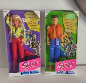 TWO Vintage Hasbro 1993  Surprise Jeans Sindy & Paul Dolls NRFB!!!!! - Picture 1 of 15