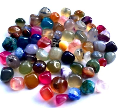 30pcs Gemstone Agate Quartz No Hole Smooth Natural Semi Precious Tumble - Image 1 of 3