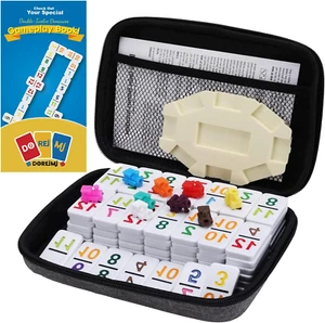 Mexikanische Zug Dominosteine Set Zahlen, Doppel 12 Dominosteine Set mit 91 farbigen Spielsteinen - Bild 1 von 12