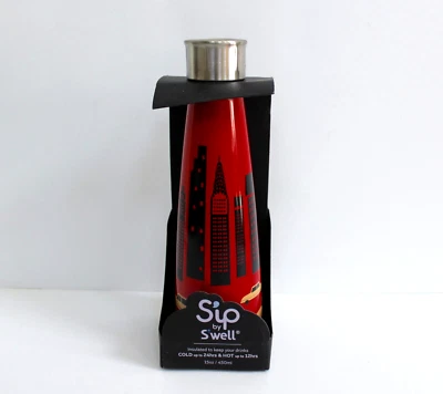 Botella de agua de acero inoxidable aislada en frío y caliente Sip by S'well The Big Apple Foto 1 de 4