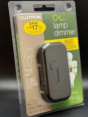 路创 C-L 灯调光器黑色 TTCL-100H 可与可调光 LED/CFL 插入式配合使用 — 第 1/4 张图片