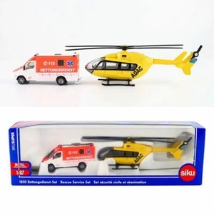 SIKU Super 1850 Juego de Servicio de Rescate 1:87 Helicóptero Diecast & Modelo de Ambulancia - Imagen 1 de 11