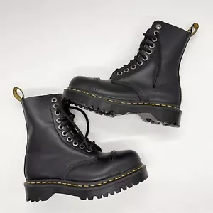 Botas Dr. Martens 8761 Bxb Cuero Media Pantorrilla Para Hombre Talla 5 Negras Combate Puntera de Acero - Imagen 1 de 7