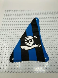 LEGO Cloth Sail Black & Blue Stripes Skull Pirate Sword 2004  From Set 7072 - Picture 1 of 4