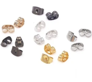 50 Pcs Earrings Nuts Post Earring Safety Back Stopper Nut 5x3.5mm (IFIN-E012) - Picture 1 of 14