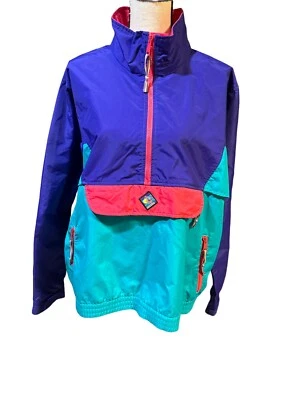 Woolrich 女式 80 - 90 年代 Sigmet Gear 风衣 XL 夹克色块复古迪斯科 — 第 1/4 张图片