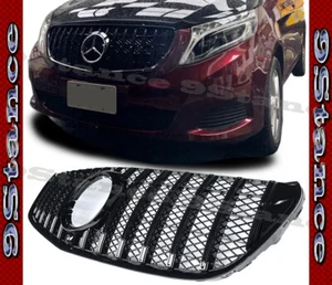 Fit 16-19 W447 V-Class Mini Van Model Gloss Black GT R Mesh Black Front Grille - Bild 1 von 3