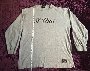 VTG 90s Y2K G Unit Streetwear Hiphop Long Sleeve Spell Out Women’s L 100% Cotton - Picture 1 of 6