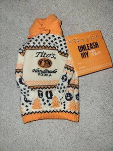 TITO’S HANDMADE VODKA FOR DOG PEOPLE HOLIDAY CHRISTMAS BOTTLE SWEATER - NEW - Picture 1 of 3