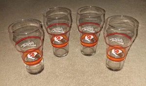 Vintage Tampa Bay Buccaneers Coca Cola Drink Glasses Old NFL Helmet Logo Barware - Picture 1 of 3
