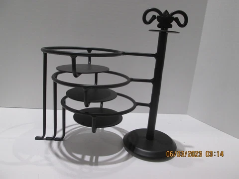 Longaberger Wrought Iron Basket Bowl Stand Adjustable Swivel Configurable Cover