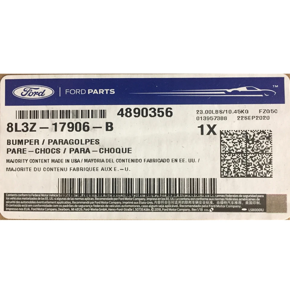 OEM NEW 2006-2008 F-150 Mark LT Rear Bumper Face Bar Chrome Steel 8L3Z-17906-B - Image 1 of 1