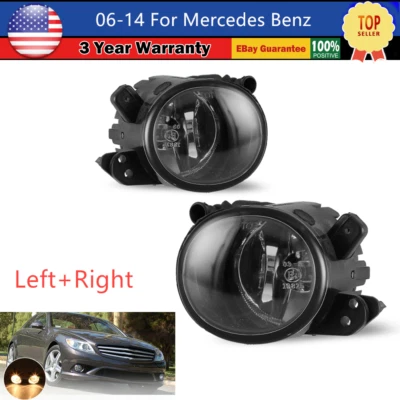 For Mercedes Benz Clear Lens Pair Bumper Fog Light Lamp Replacement DOT Foto 1 de 4