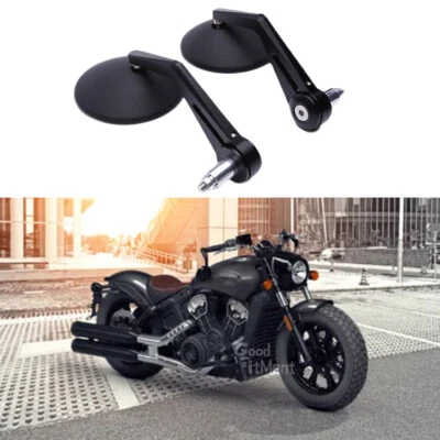 Круглые торцевые зеркала заднего вида для мотоцикла Indian Scout Bobber 7/8 дюйма 2 шт - Изображение 1 из 4