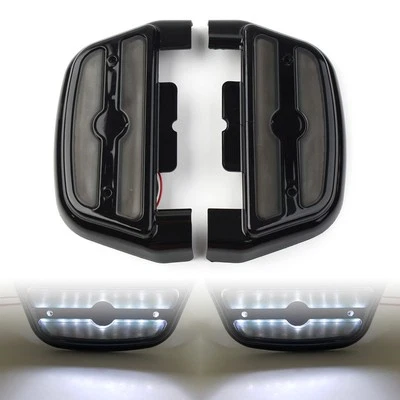 2pcs Smoke Led Light Passenger Footboard Cover For Harley Touring Road King Foto 1 de 4