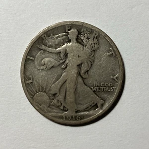 1916 Walking Liberty Half Dollar Nice Original VG+ - Picture 1 of 2