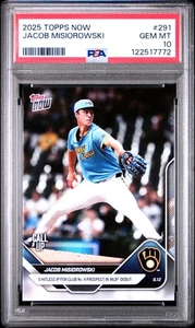 PSA 10 2025 Topps Now #291 Jacob Misiorowski Brewers GEM MT - Picture 1 of 2