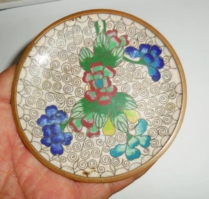 DE COLECCIÓN ART DECO ESMALTE CLOISONNE FIGURA ANILLO SOPORTE ESTATUILLA DISEÑO COLORIDO - Imagen 1 de 4