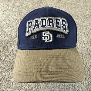 Vtg San Diego Padres Hat Cap Men 7 1/2 Blue Beige New Era MLB Baseball 90s y2k - Picture 1 of 12